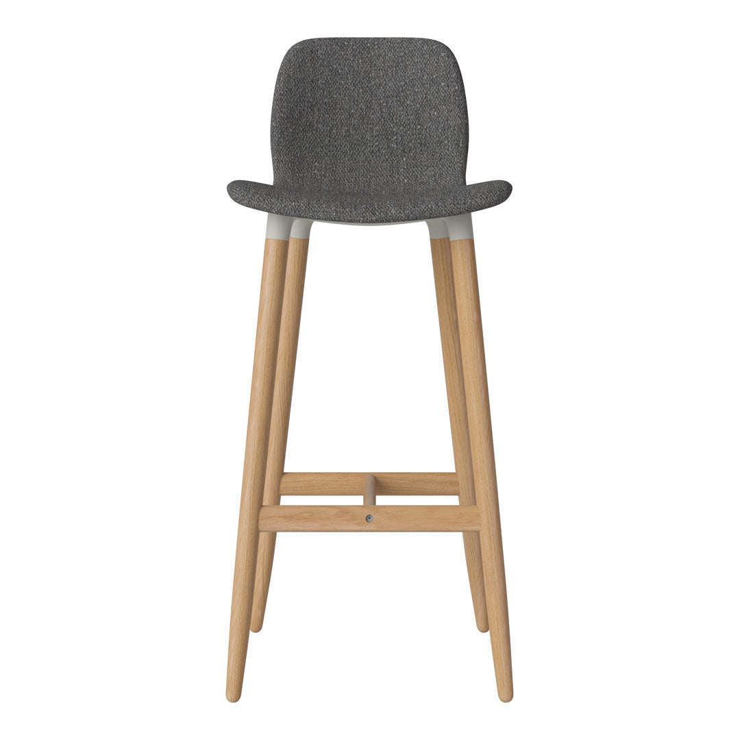 Chaise de bar Seed - Rembourrée - Piètement en chêne huilé
