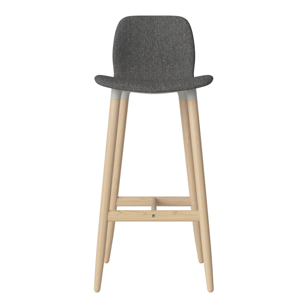 Chaise de bar Seed - Rembourrée - Piètement en chêne huilé, pigmenté blanc