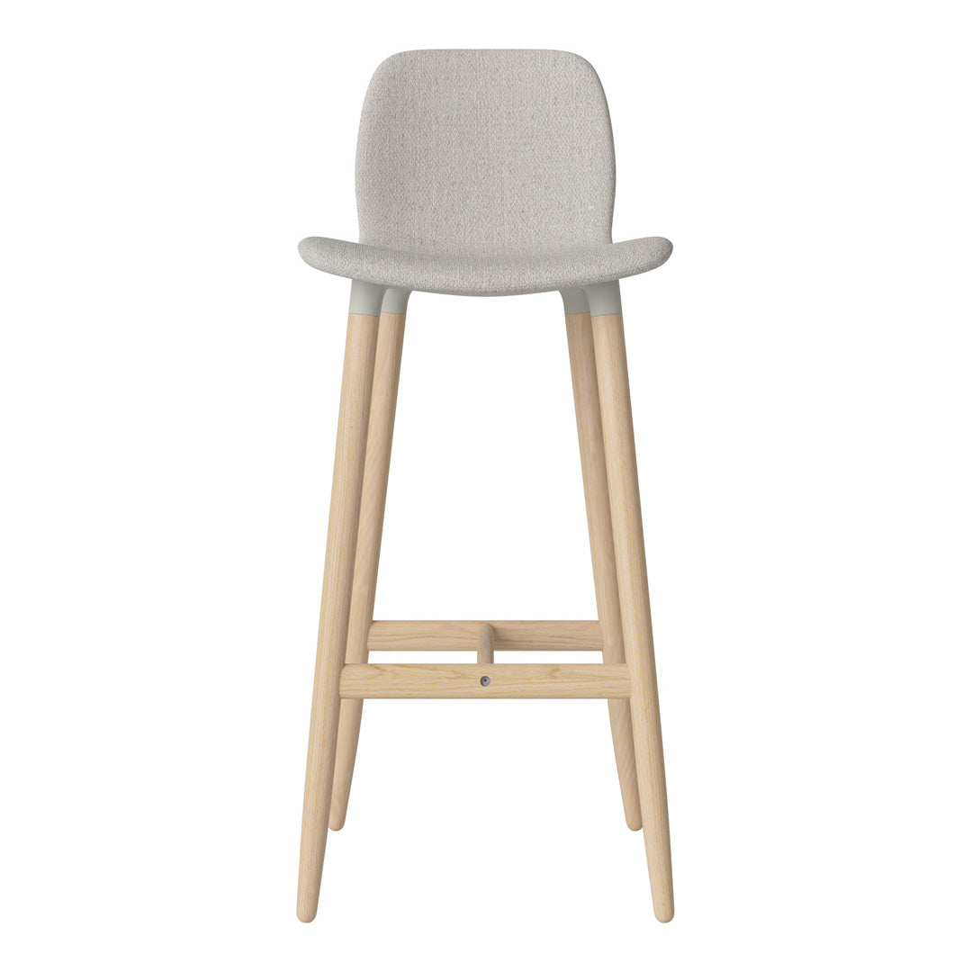 Chaise de bar Seed - Rembourrée - Piètement en chêne huilé, pigmenté blanc