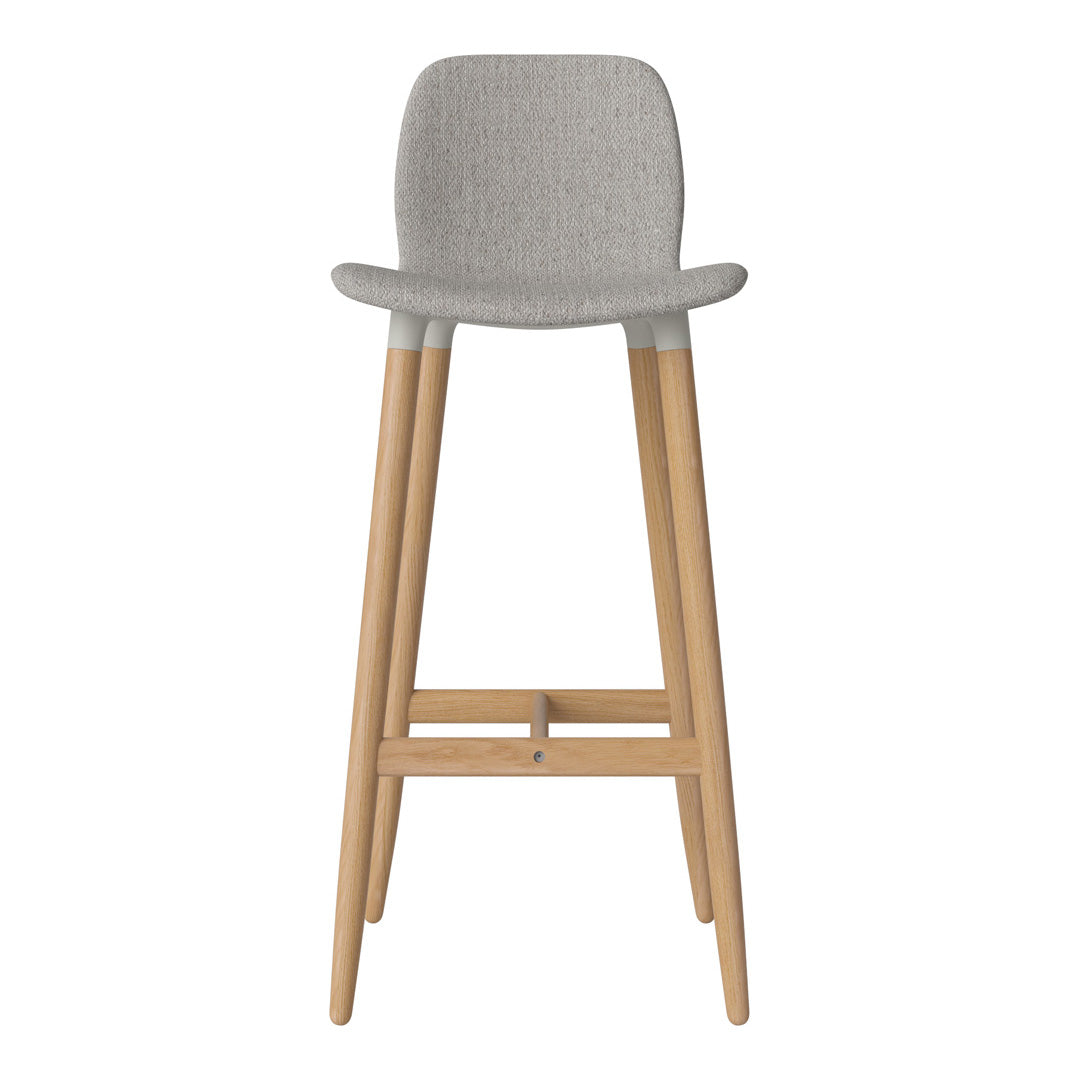 Chaise de bar Seed - Rembourrée - Piètement en chêne huilé