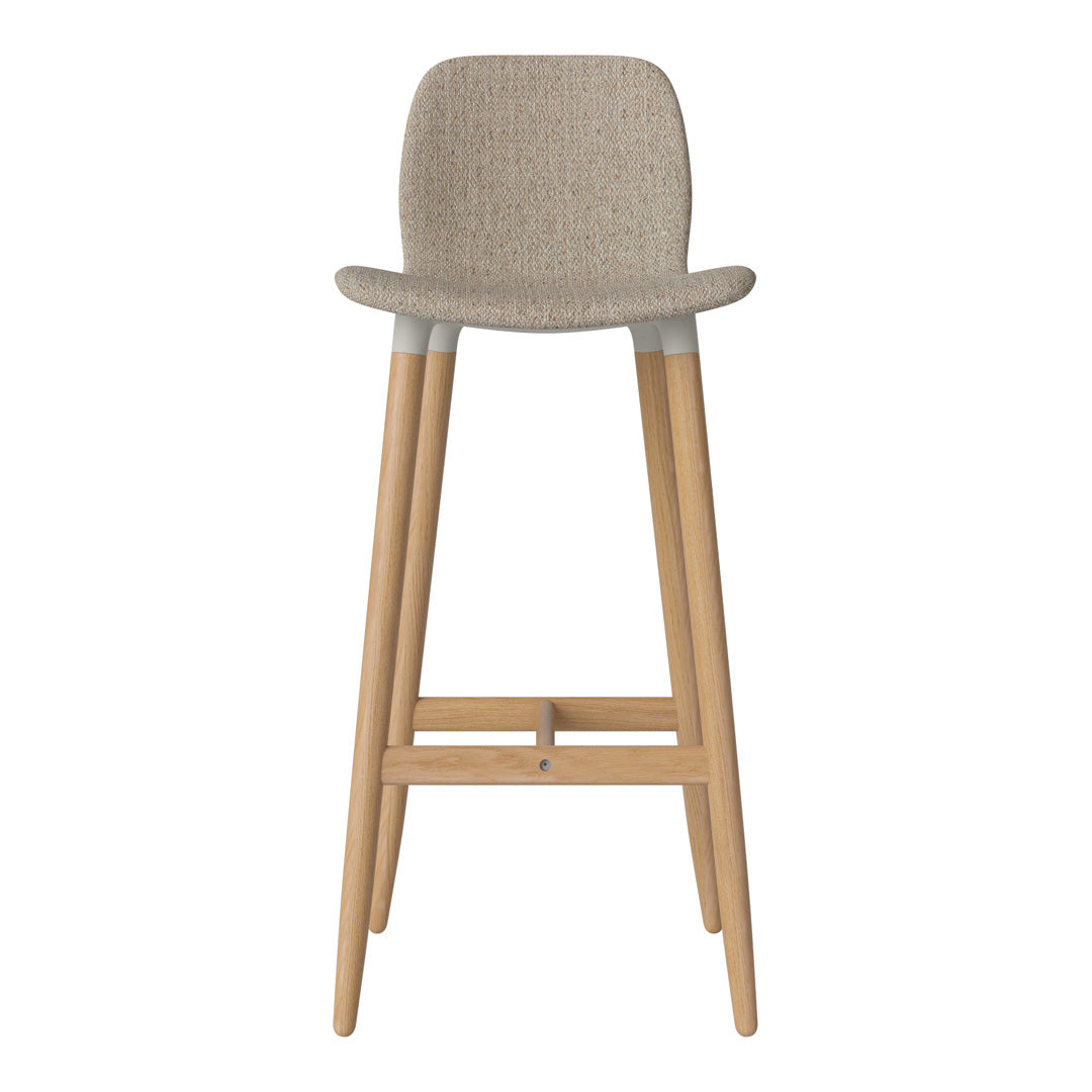 Chaise de bar Seed - Rembourrée - Piètement en chêne huilé