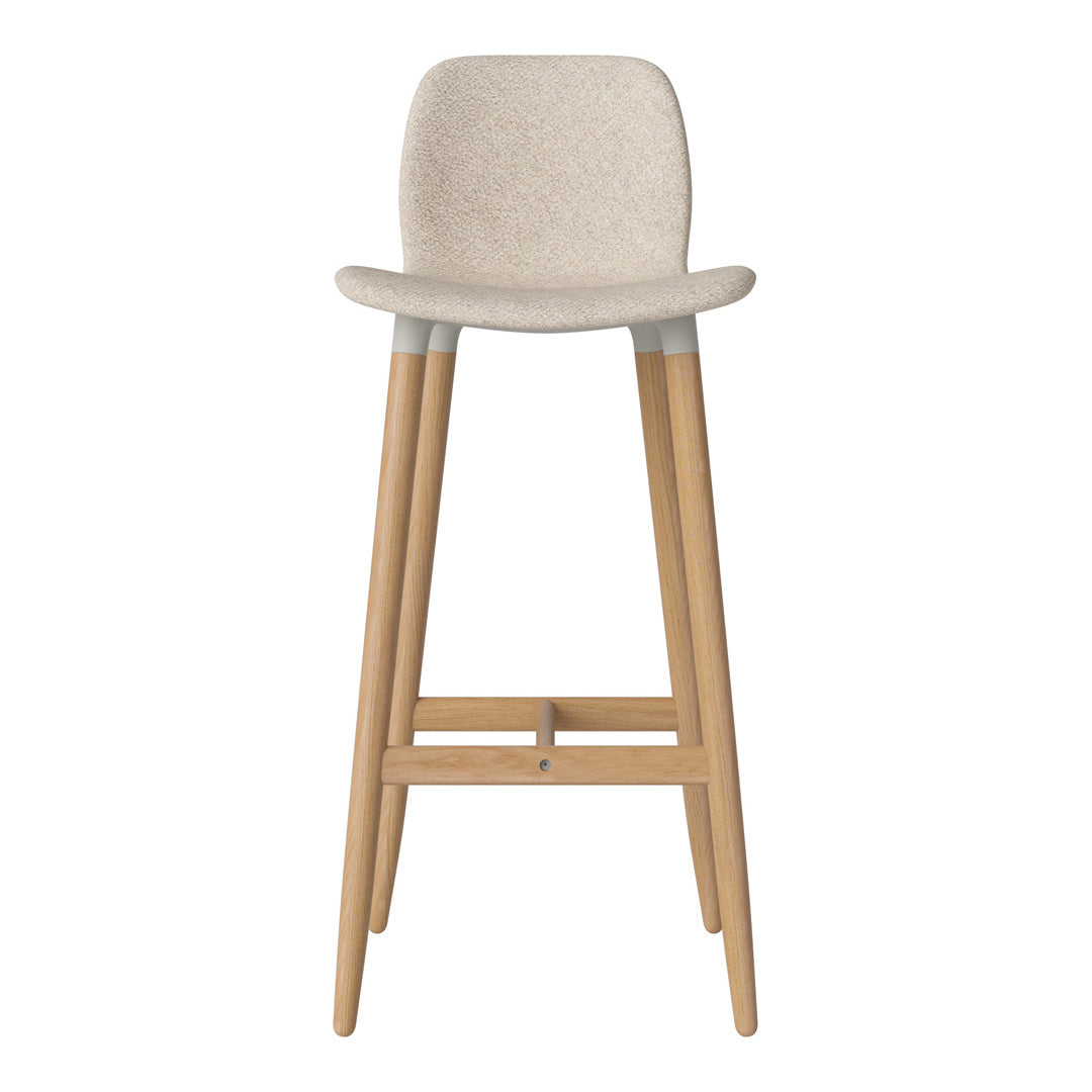 Chaise de bar Seed - Rembourrée - Piètement en chêne huilé