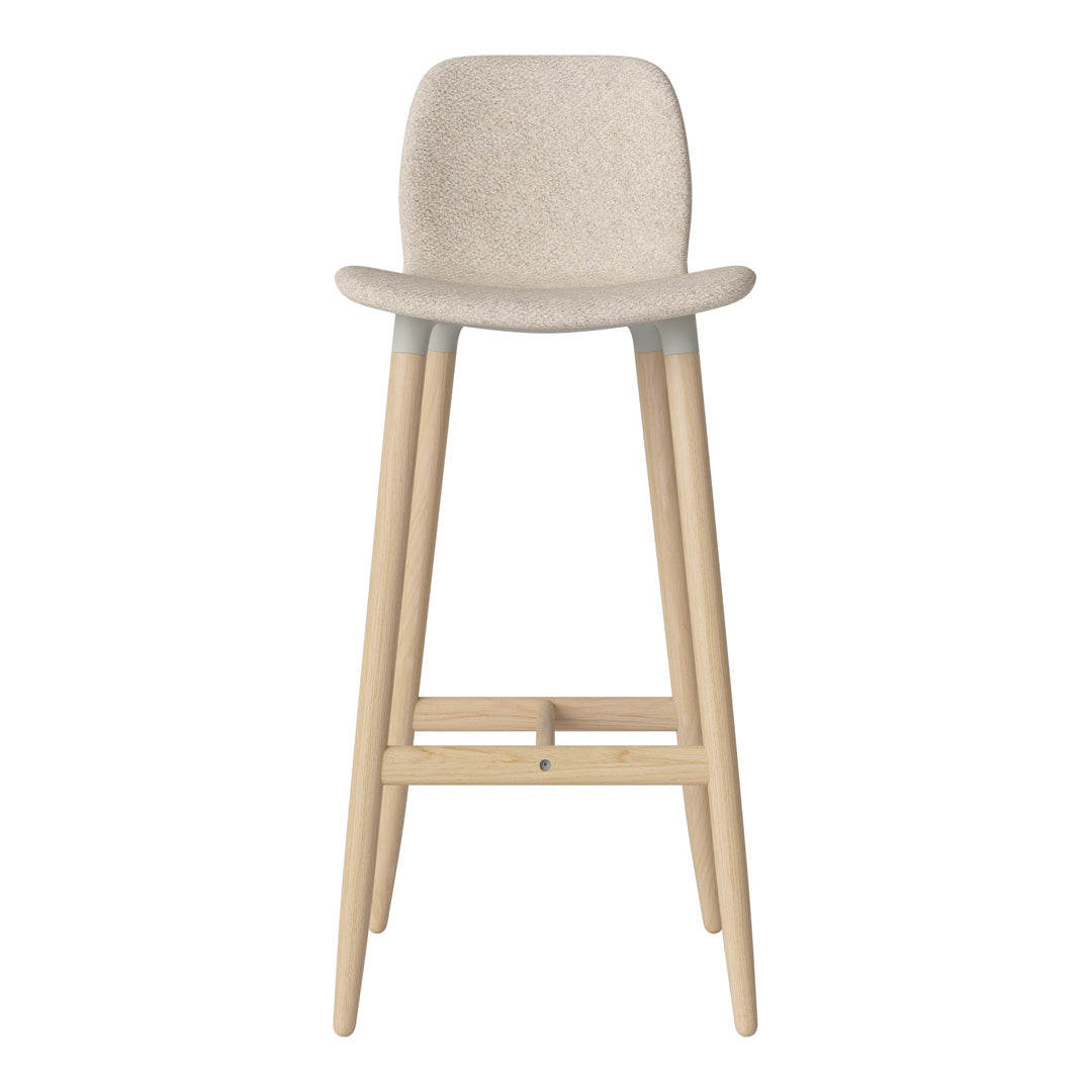 Chaise de bar Seed - Rembourrée - Piètement en chêne huilé, pigmenté blanc