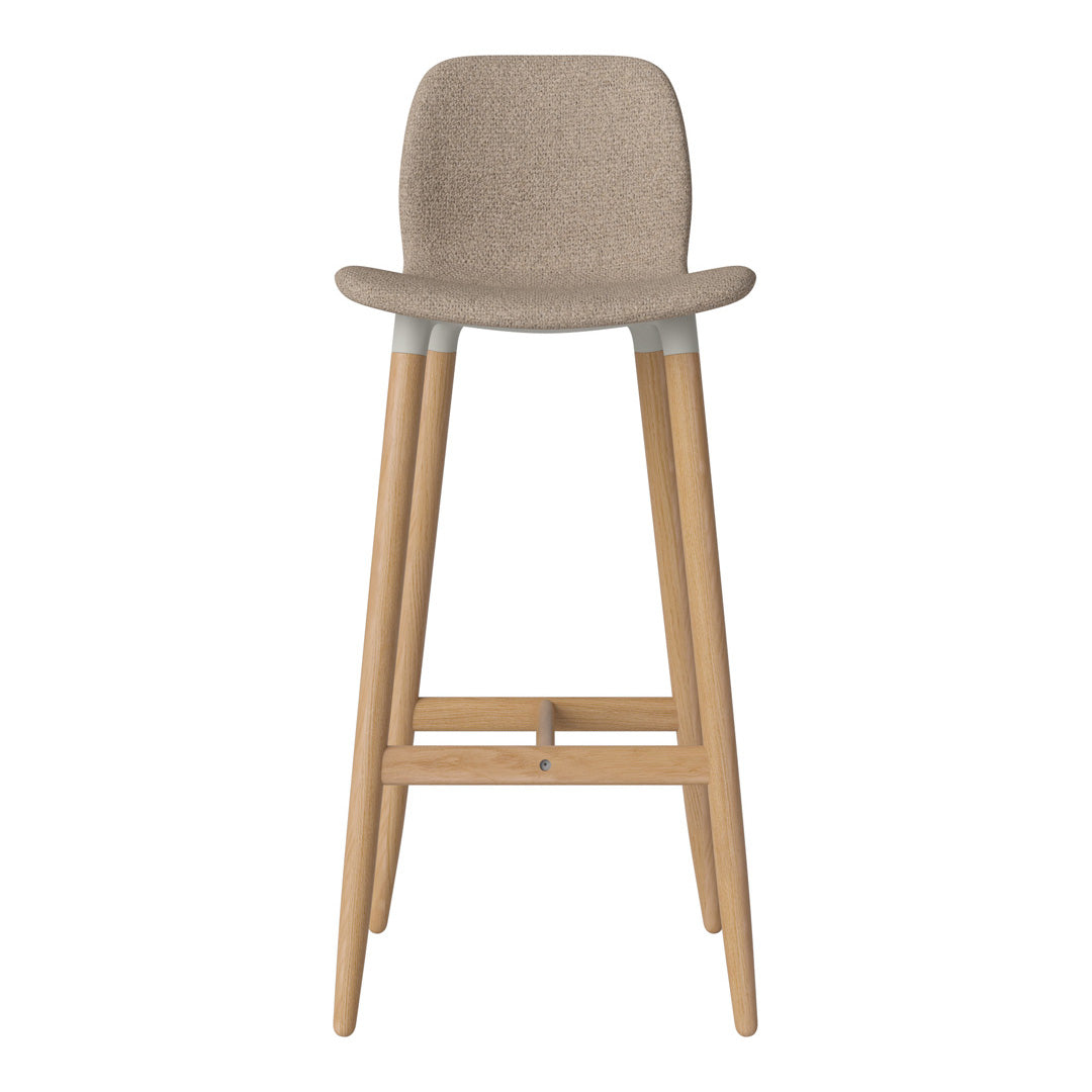 Chaise de bar Seed - Rembourrée - Piètement en chêne huilé