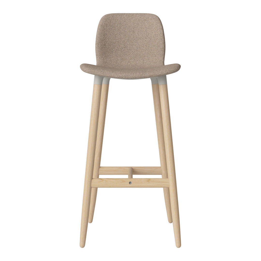 Chaise de bar Seed - Rembourrée - Piètement en chêne huilé, pigmenté blanc
