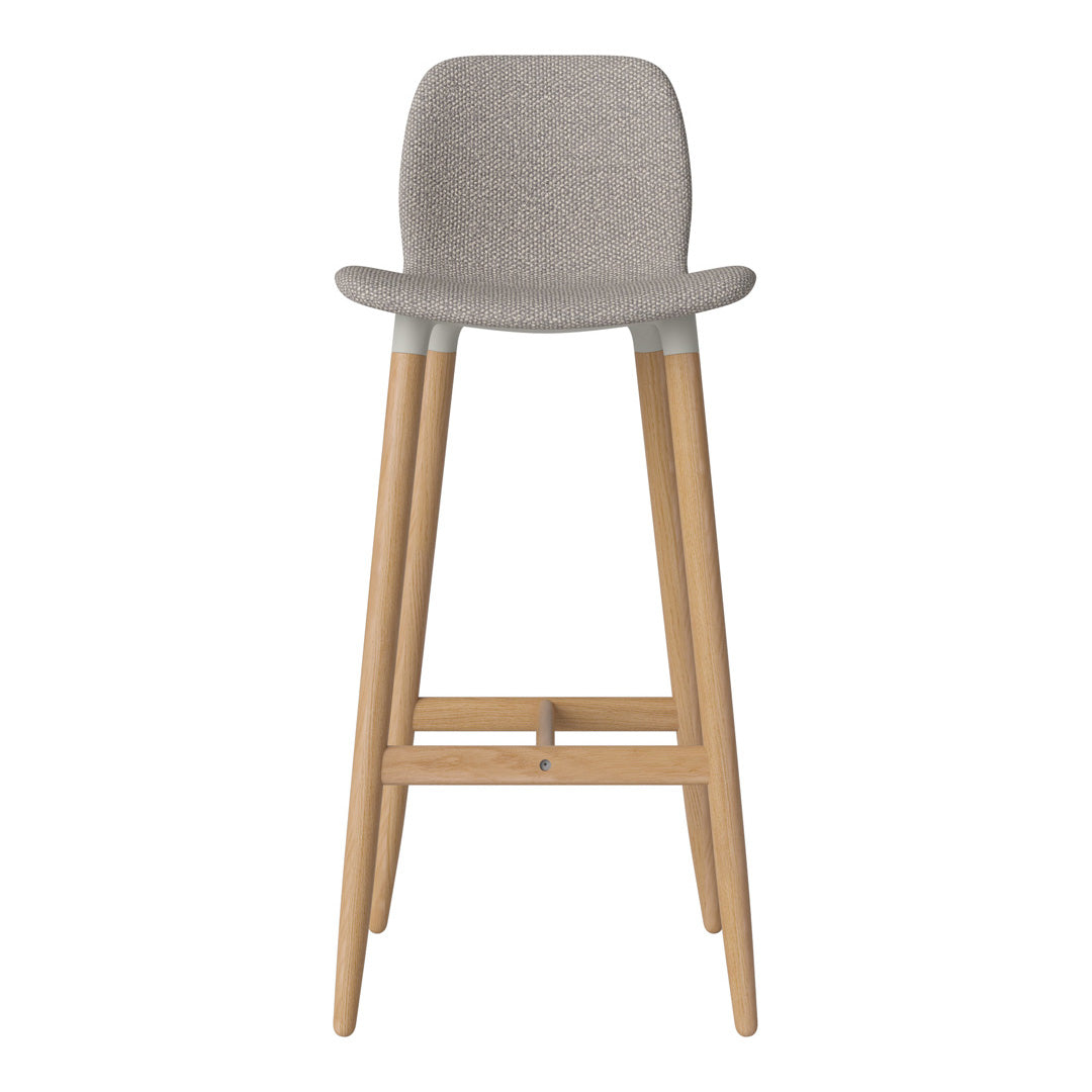 Chaise de bar Seed - Rembourrée - Piètement en chêne huilé