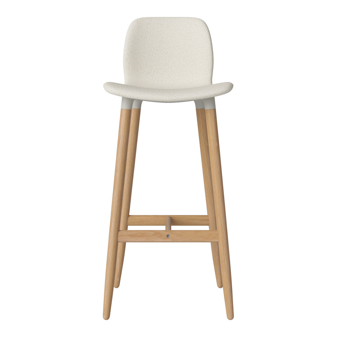 Chaise de bar Seed - Rembourrée - Piètement en chêne huilé