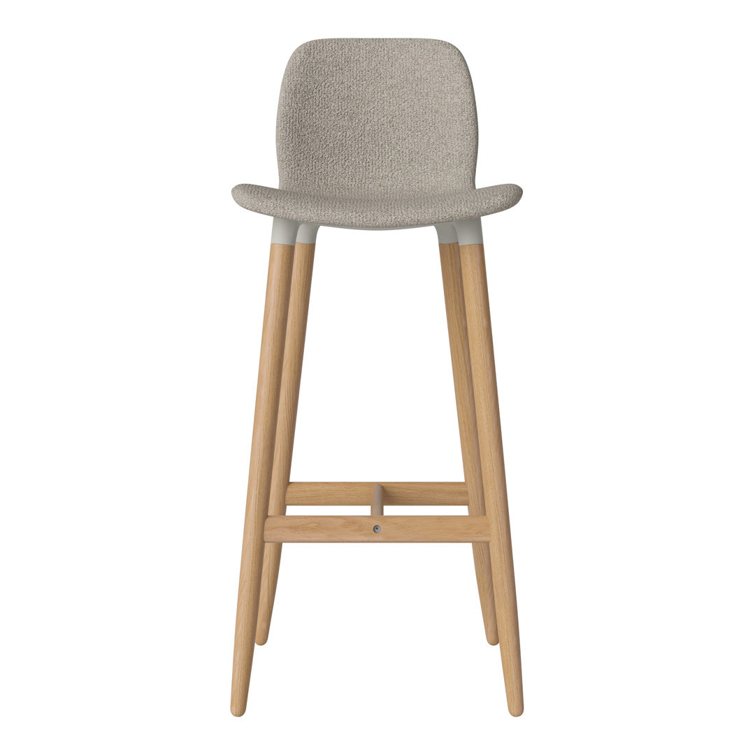 Chaise de bar Seed - Rembourrée - Piètement en chêne huilé