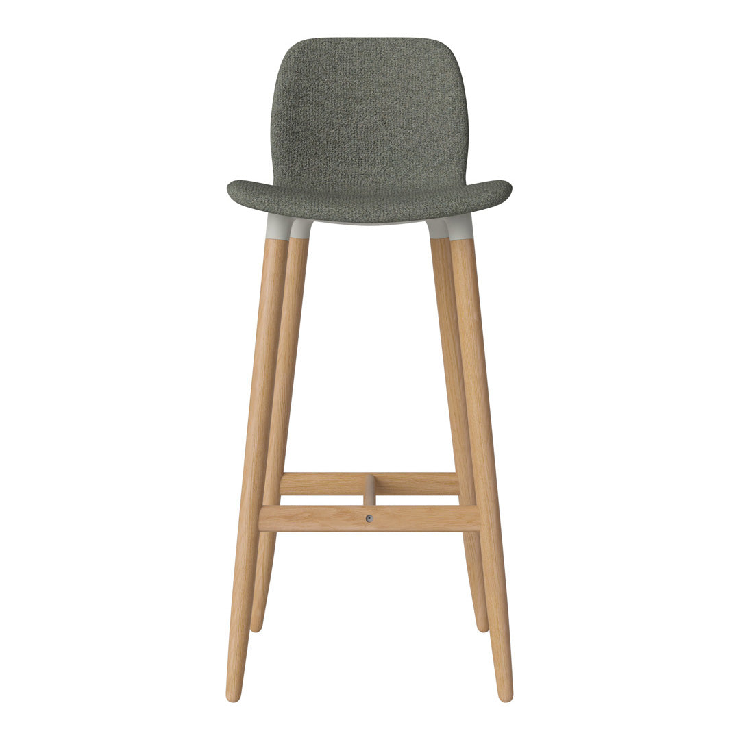Chaise de bar Seed - Rembourrée - Piètement en chêne huilé