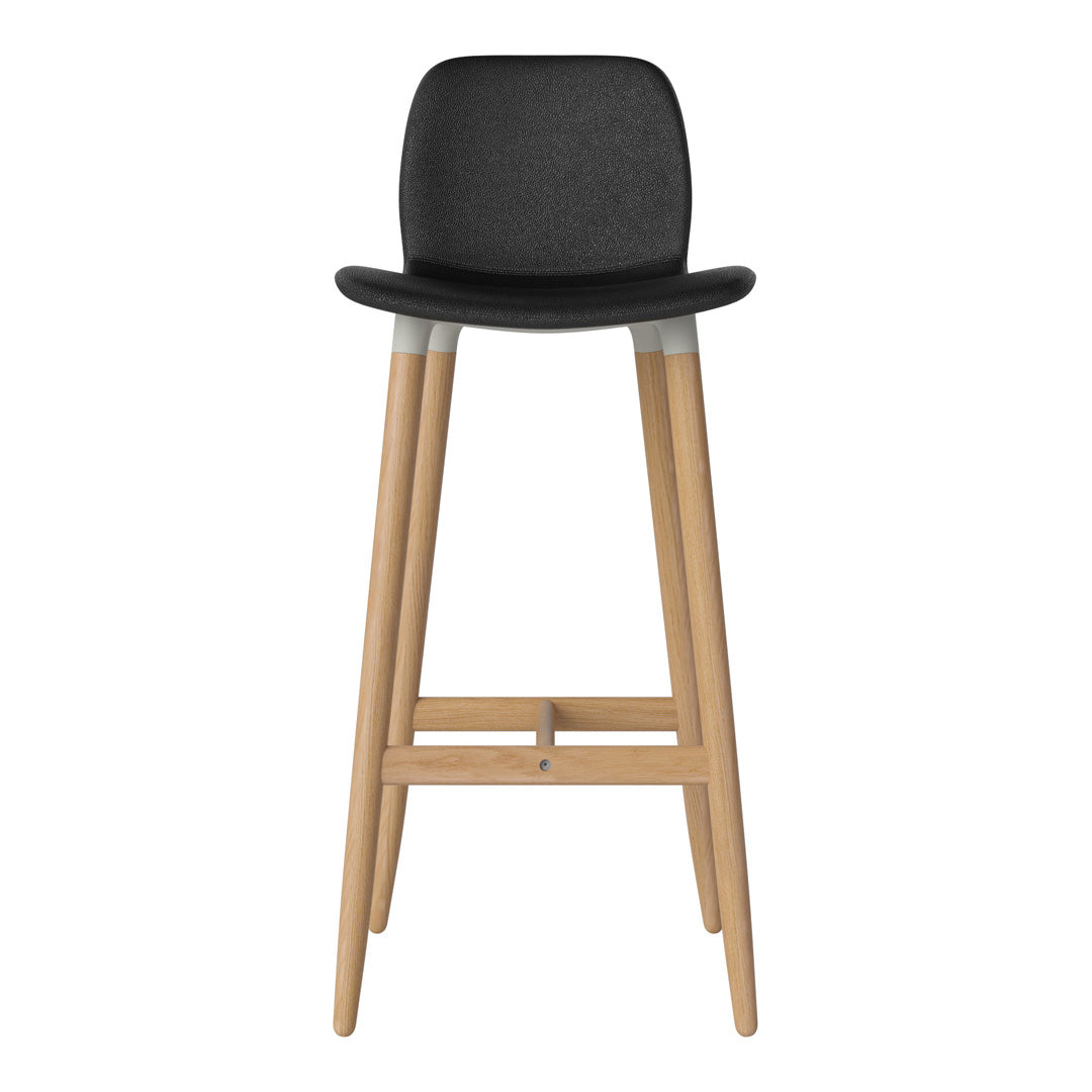 Chaise de bar Seed - Rembourrée - Piètement en chêne huilé