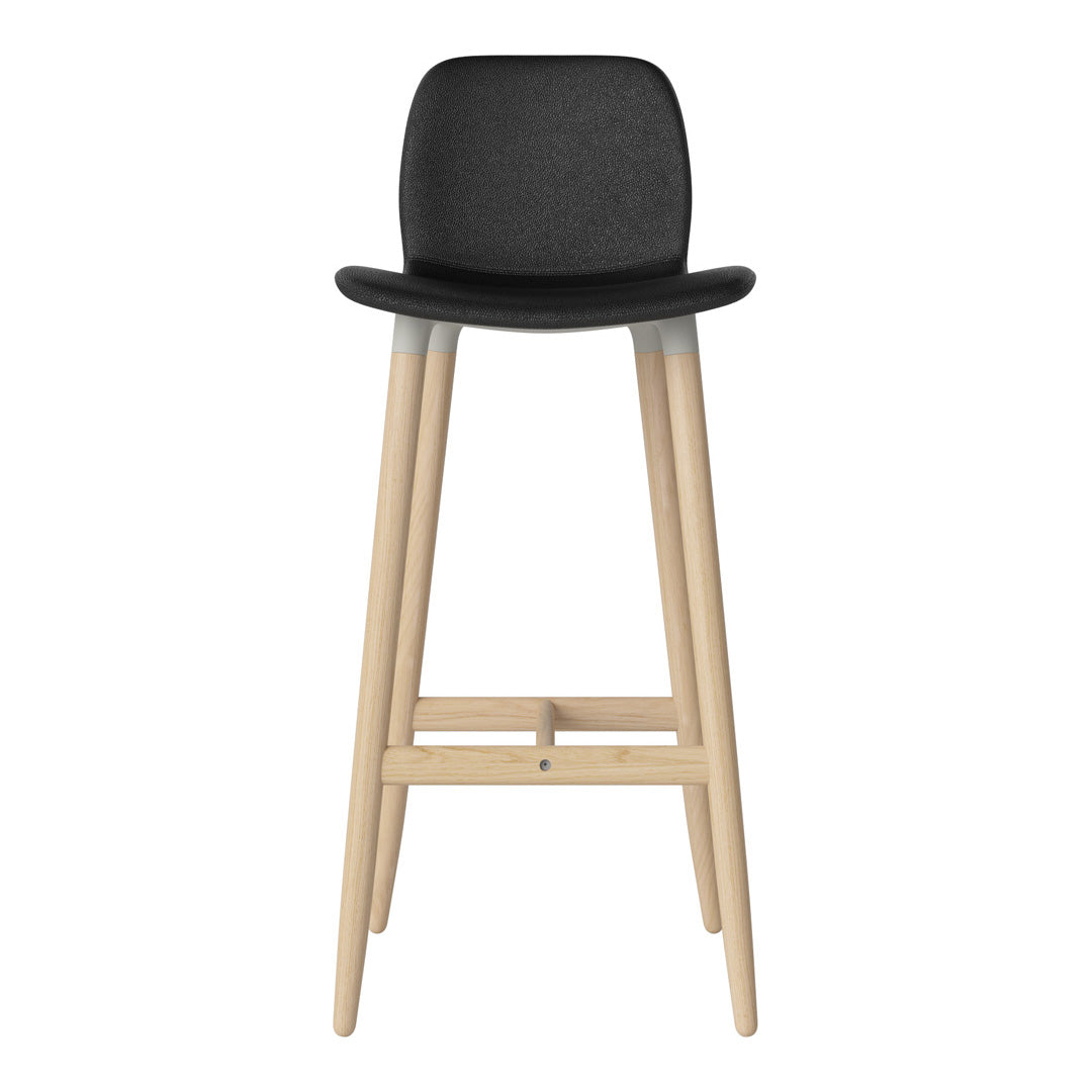 Chaise de bar Seed - Rembourrée - Piètement en chêne huilé, pigmenté blanc