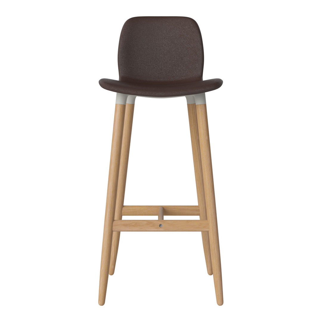 Chaise de bar Seed - Rembourrée - Piètement en chêne huilé