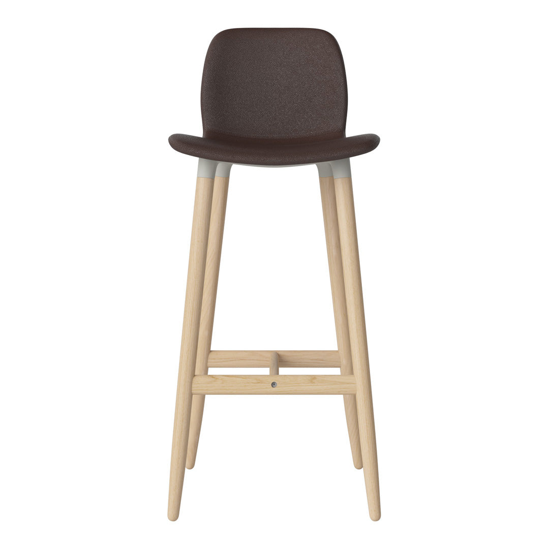 Chaise de bar Seed - Rembourrée - Piètement en chêne huilé, pigmenté blanc