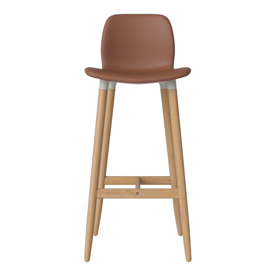 Chaise de bar Seed - Rembourrée - Piètement en chêne huilé