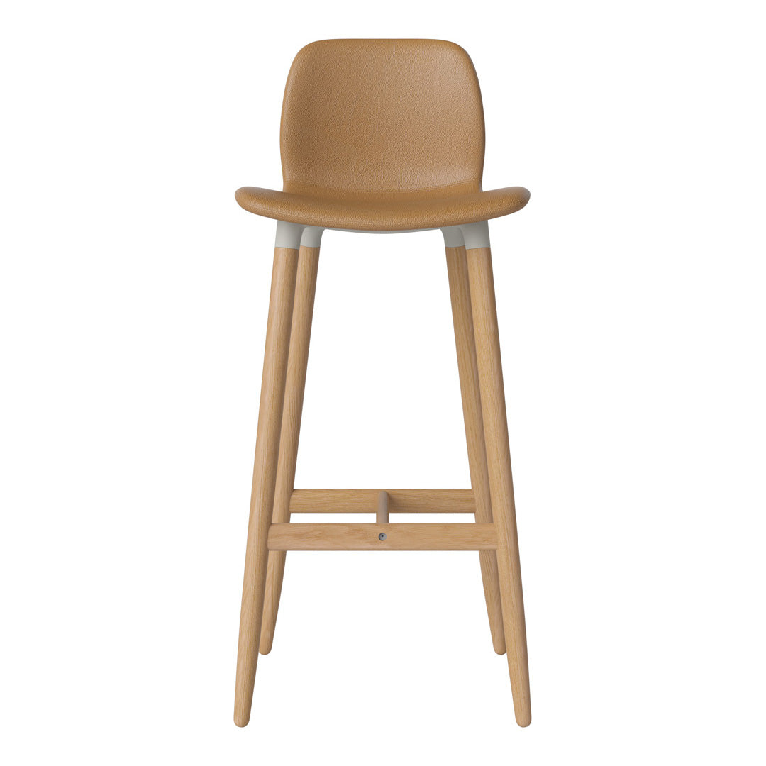Chaise de bar Seed - Rembourrée - Piètement en chêne huilé
