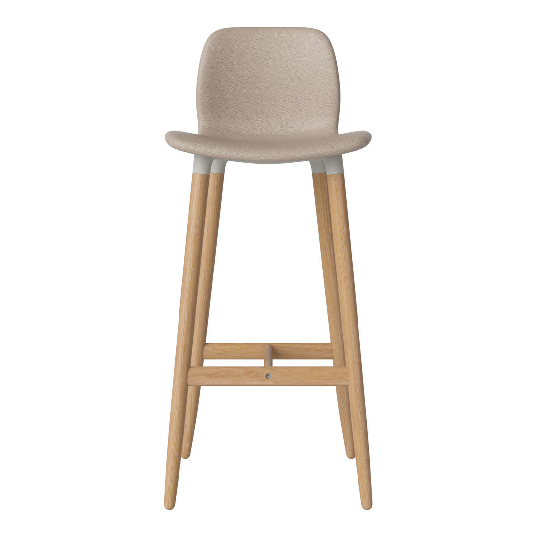 Chaise de bar Seed - Rembourrée - Piètement en chêne huilé