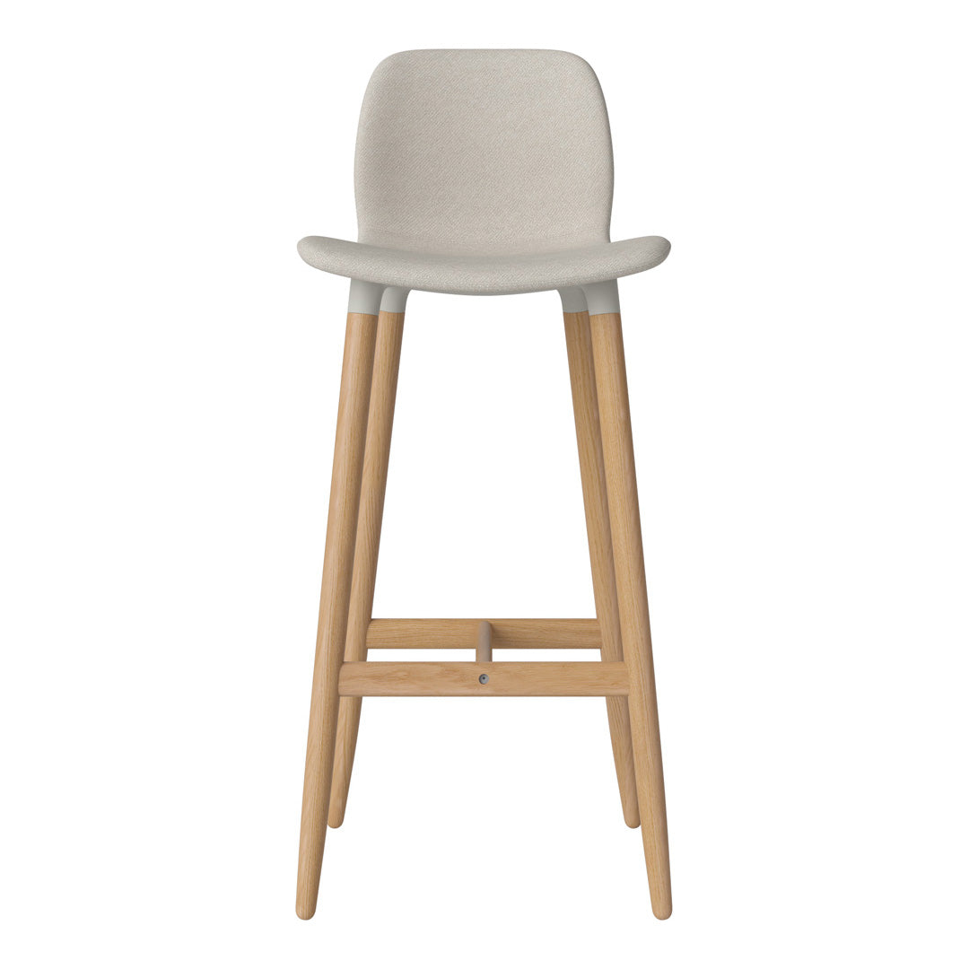 Chaise de bar Seed - Rembourrée - Piètement en chêne huilé