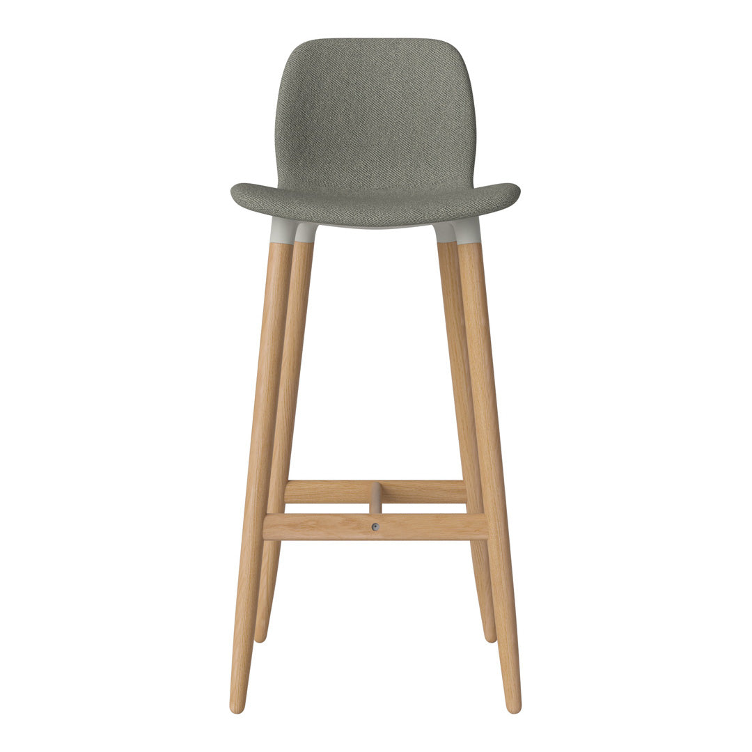 Chaise de bar Seed - Rembourrée - Piètement en chêne huilé