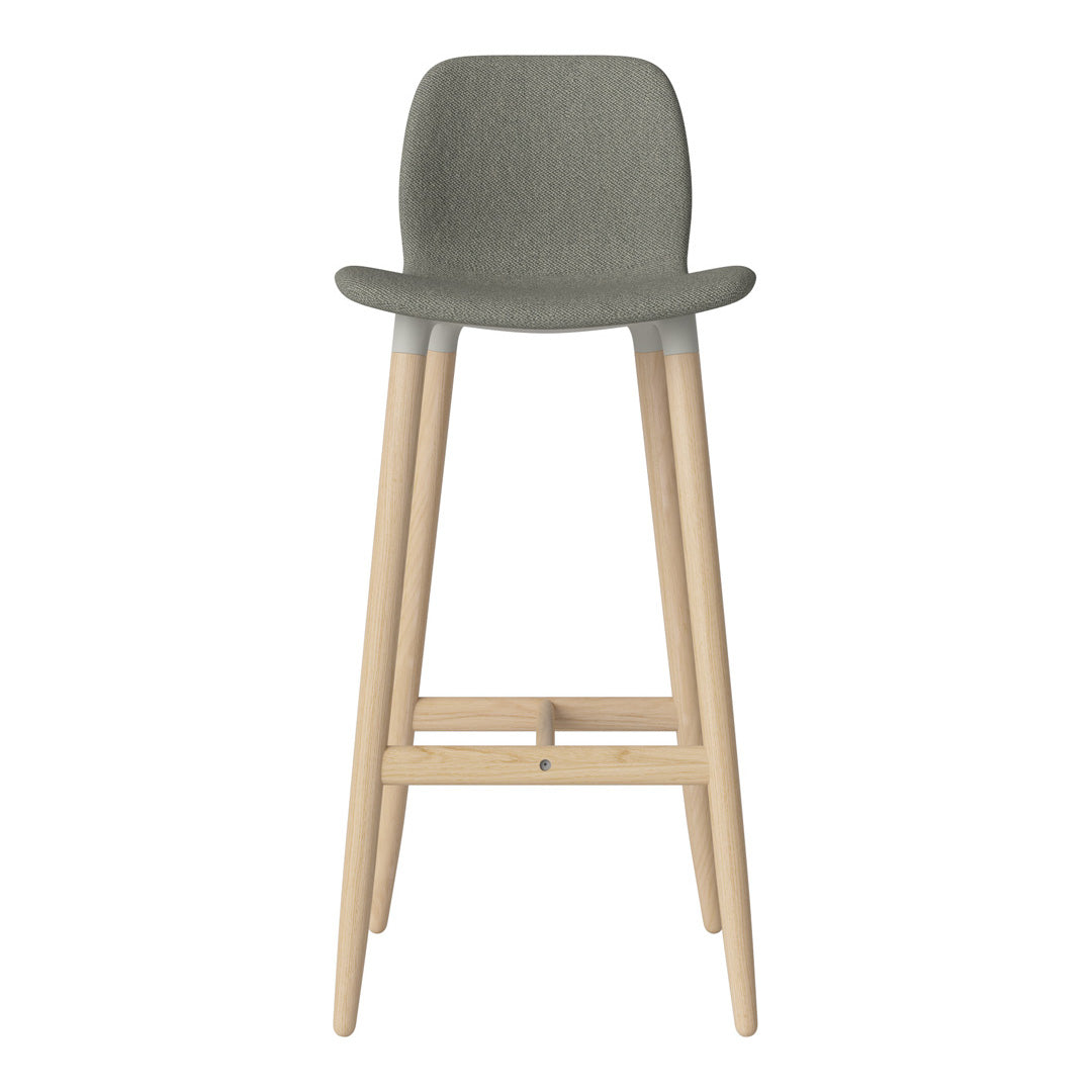 Chaise de bar Seed - Rembourrée - Piètement en chêne huilé, pigmenté blanc
