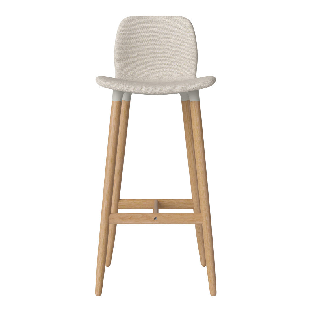 Chaise de bar Seed - Rembourrée - Piètement en chêne huilé