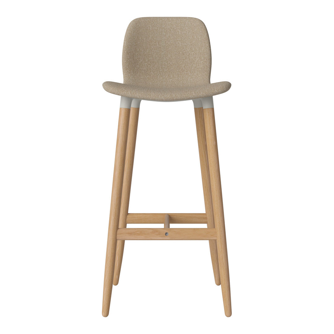 Chaise de bar Seed - Rembourrée - Piètement en chêne huilé