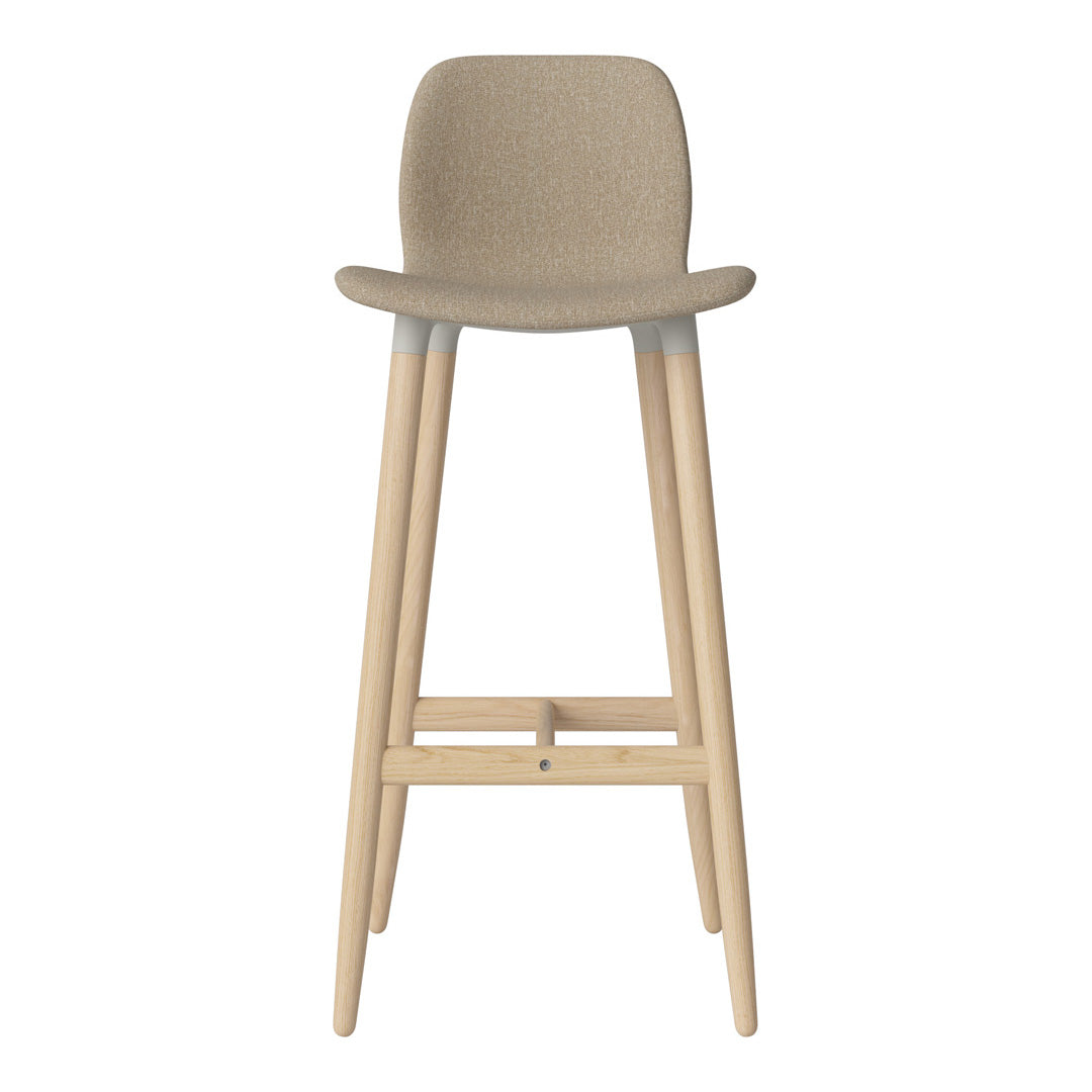 Chaise de bar Seed - Rembourrée - Piètement en chêne huilé, pigmenté blanc