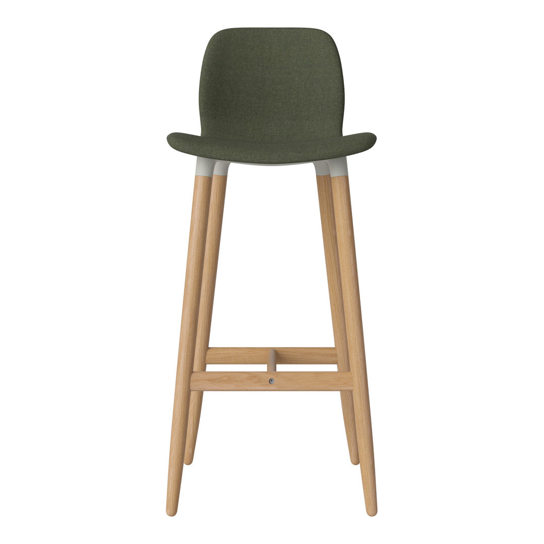 Chaise de bar Seed - Rembourrée - Piètement en chêne huilé