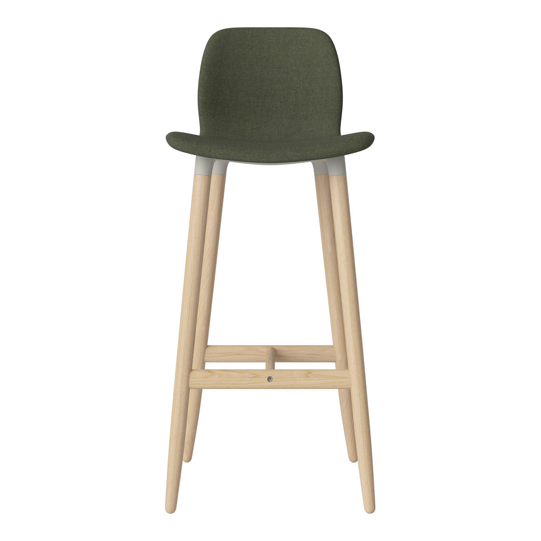 Chaise de bar Seed - Rembourrée - Piètement en chêne huilé, pigmenté blanc