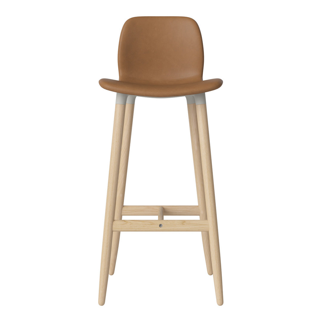 Chaise de bar Seed - Rembourrée - Piètement en chêne huilé, pigmenté blanc