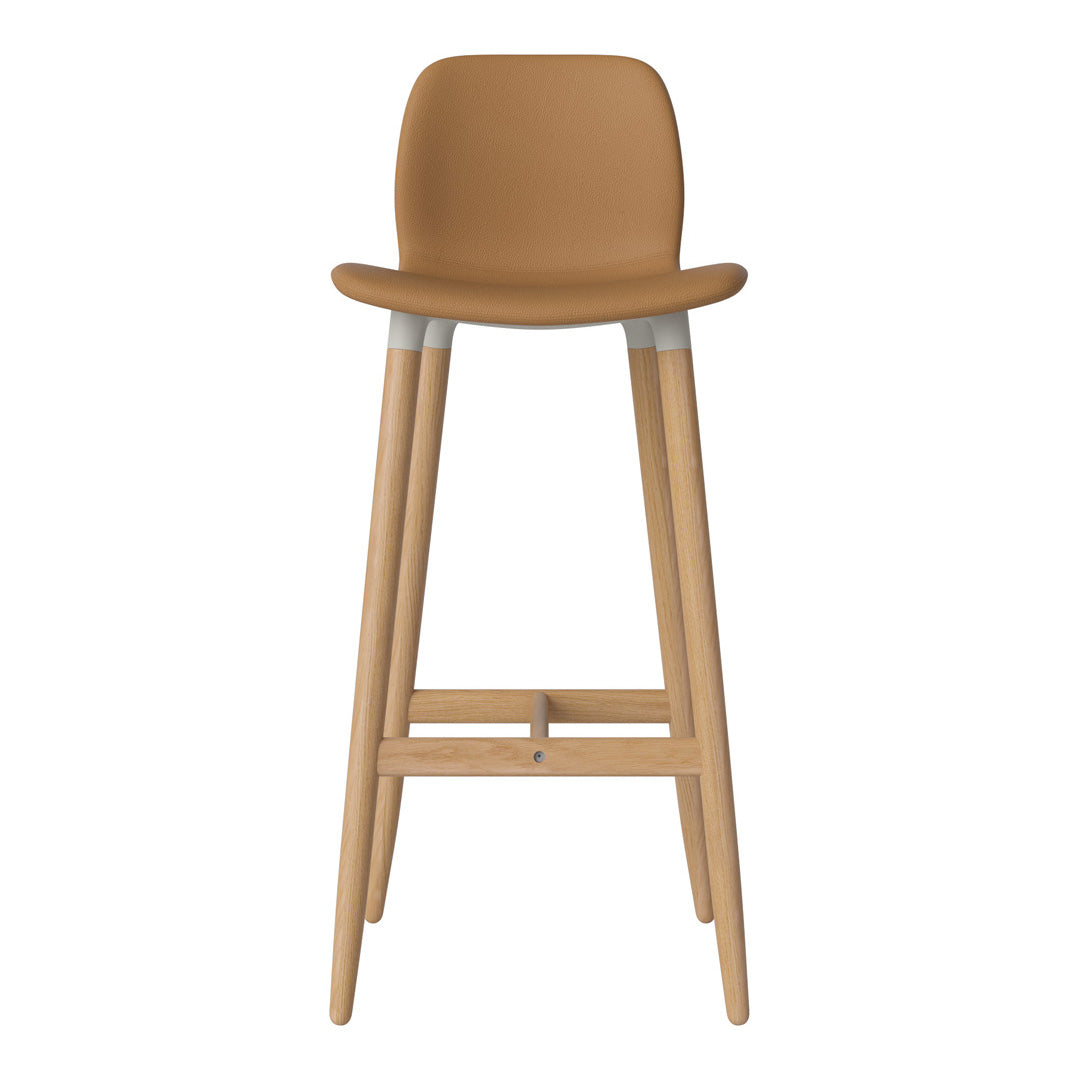 Chaise de bar Seed - Rembourrée - Piètement en chêne huilé