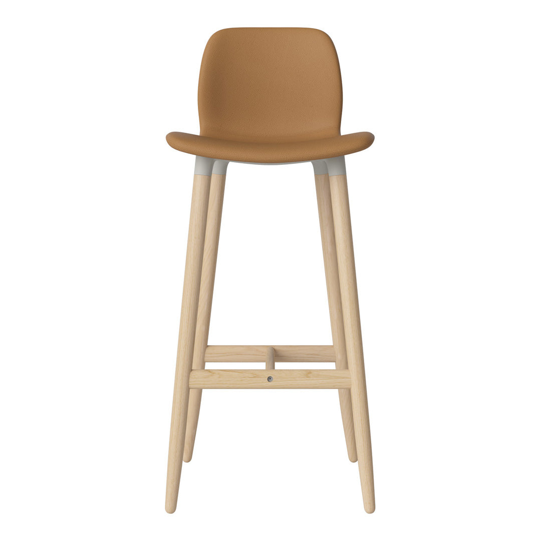 Chaise de bar Seed - Rembourrée - Piètement en chêne huilé, pigmenté blanc