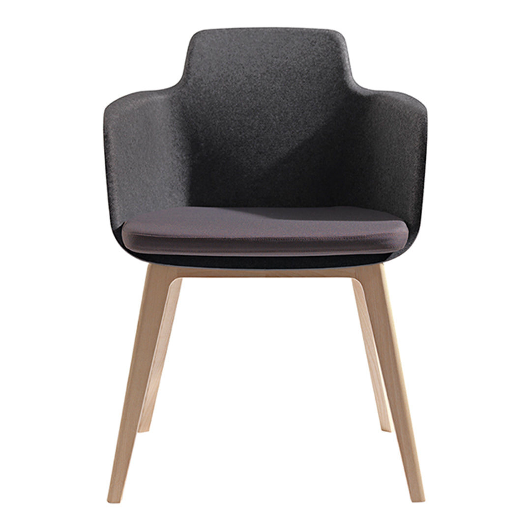 Fauteuil Tono - Assise rembourrée - Pieds en bois