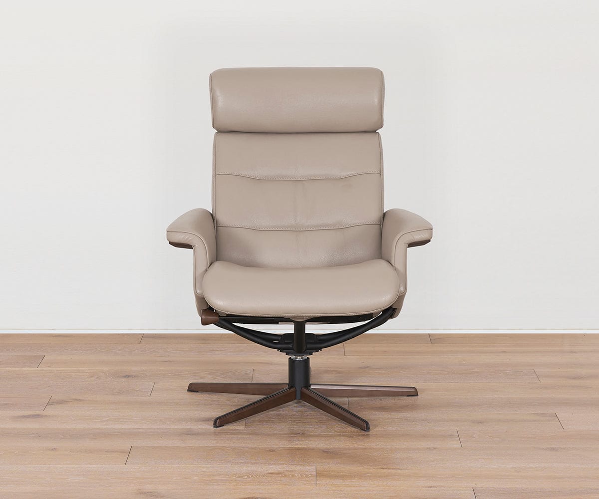 Fauteuil inclinable et ottoman en cuir Steffen