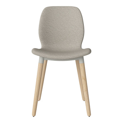 Chaise de salle à manger Seed - Rembourrée - Piètement en chêne huilé, pigmenté blanc