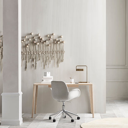Fauteuil Seed - Rembourré - Piètement 5 branches avec roulettes - Acier laqué gris