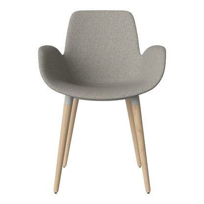 Fauteuil de salle à manger Seed - Rembourré - Piètement en chêne huilé, pigmenté blanc