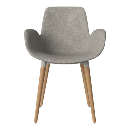 Fauteuil de salle à manger Seed - Rembourré - Piètement en chêne huilé