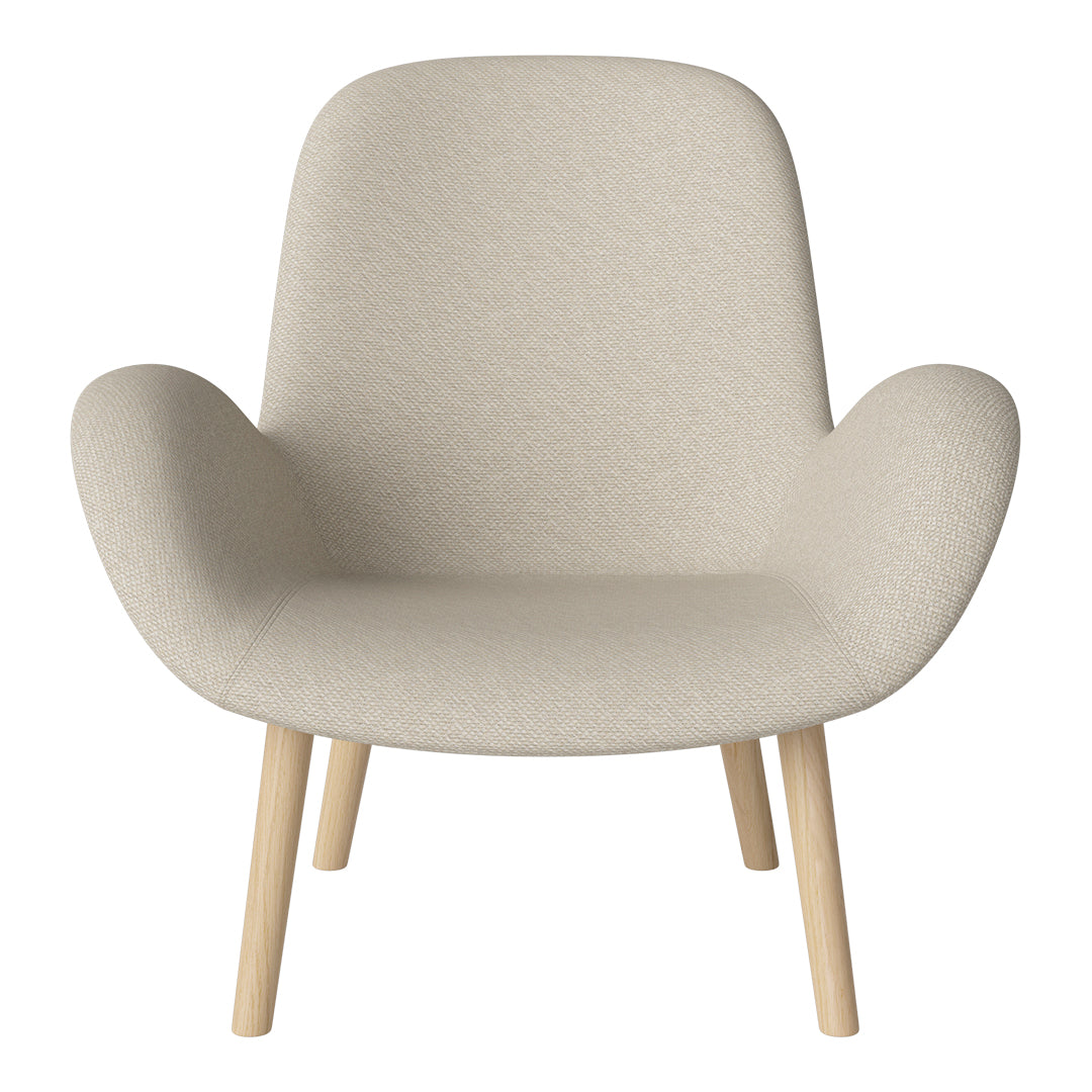 Fauteuil Seed Lounge - Rembourré - Piètement en chêne huilé, pigmenté blanc