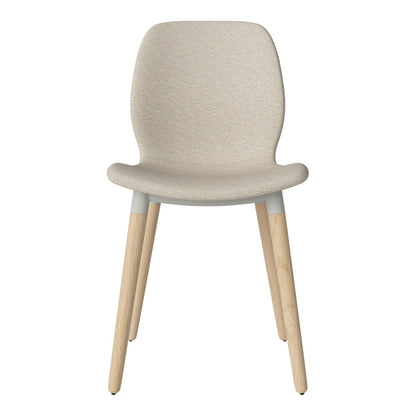 Chaise de salle à manger Seed - Rembourrée - Piètement en chêne huilé, pigmenté blanc