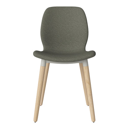 Chaise de salle à manger Seed - Rembourrée - Piètement en chêne huilé, pigmenté blanc