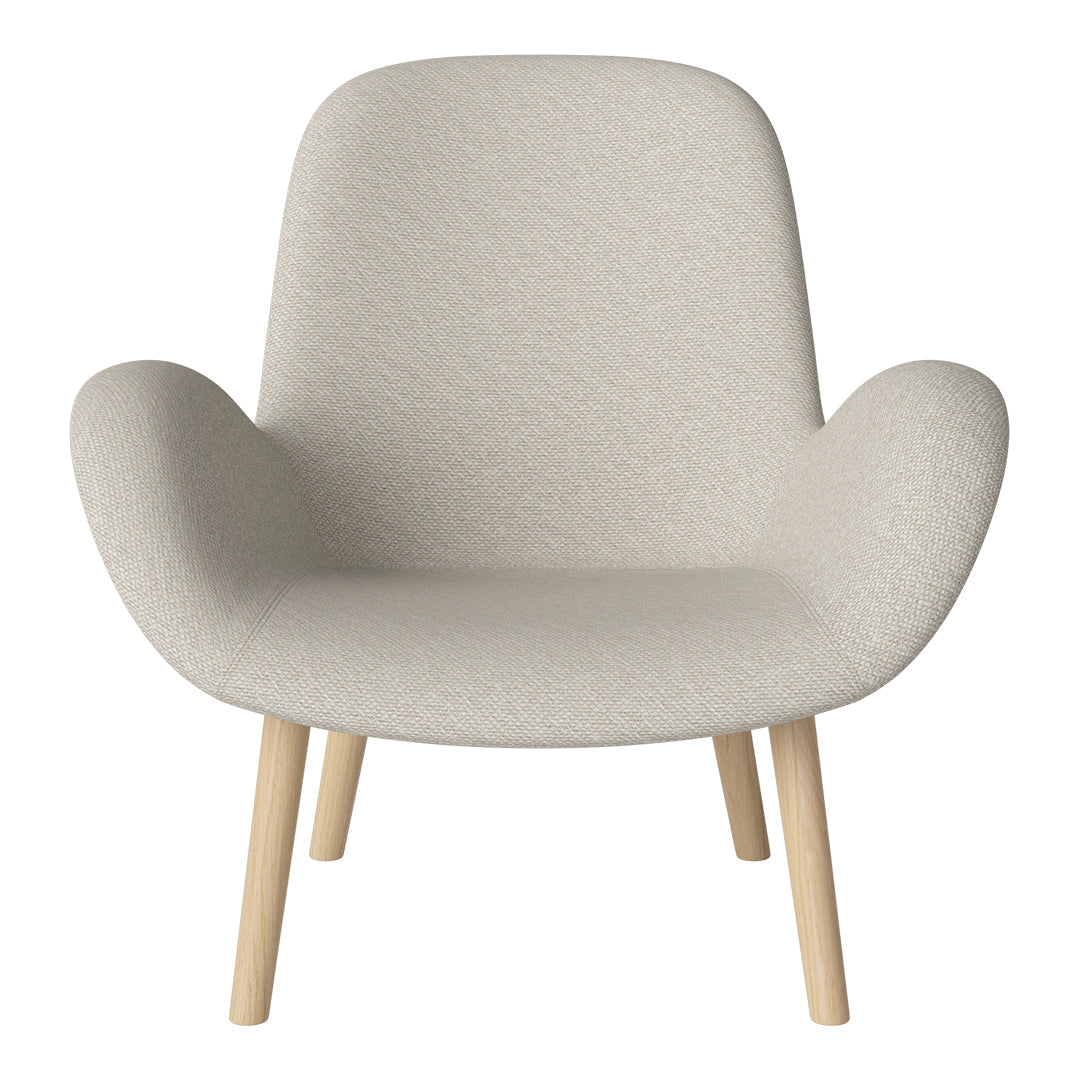 Fauteuil Seed Lounge - Rembourré - Piètement en chêne huilé, pigmenté blanc