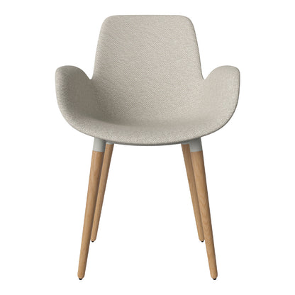 Fauteuil de salle à manger Seed - Rembourré - Piètement en chêne huilé