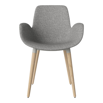Fauteuil de salle à manger Seed - Rembourré - Piètement en chêne huilé, pigmenté blanc