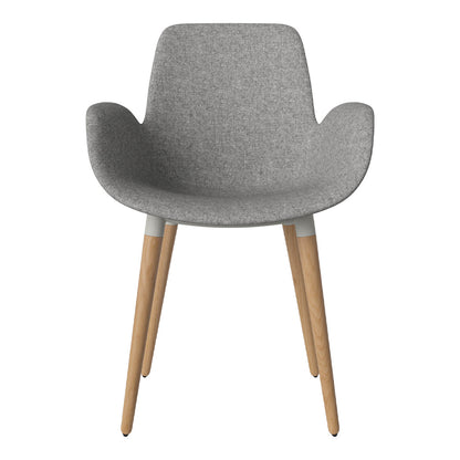 Fauteuil de salle à manger Seed - Rembourré - Piètement en chêne huilé