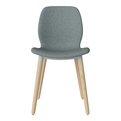 Chaise de salle à manger Seed - Rembourrée - Piètement en chêne huilé, pigmenté blanc