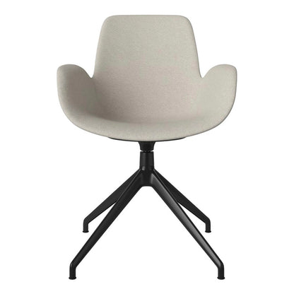 Fauteuil Seed - Rembourré - Piètement 4 branches avec patins - Acier laqué noir