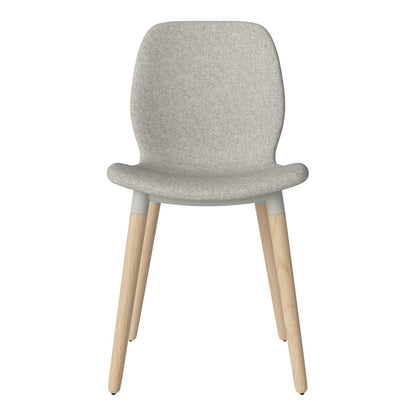 Chaise de salle à manger Seed - Rembourrée - Piètement en chêne huilé, pigmenté blanc