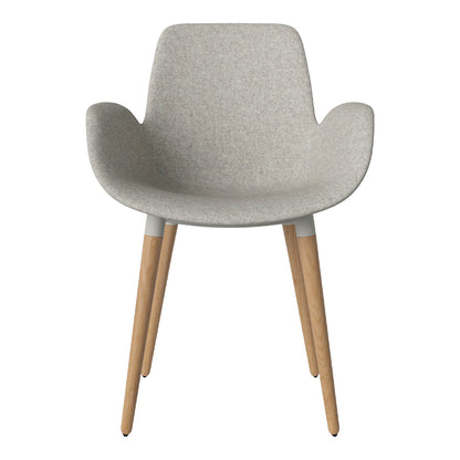 Fauteuil de salle à manger Seed - Rembourré - Piètement en chêne huilé
