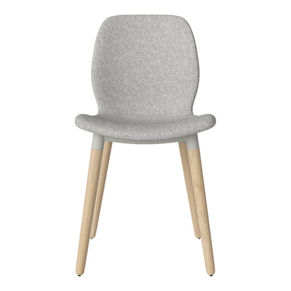 Chaise de salle à manger Seed - Rembourrée - Piètement en chêne huilé, pigmenté blanc