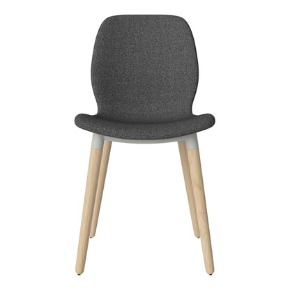 Chaise de salle à manger Seed - Rembourrée - Piètement en chêne huilé, pigmenté blanc